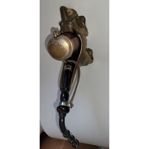 Vintage BRASS Ronson Pipe Rest Holder Scottish Terrier dog With PIPE Complete - Picture 3 of 9